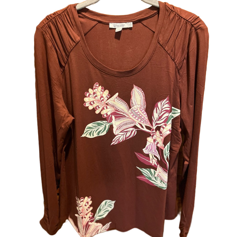 17. WOMENS CHICO’S 2/L DETAIL TOP - Picture 3 of 8